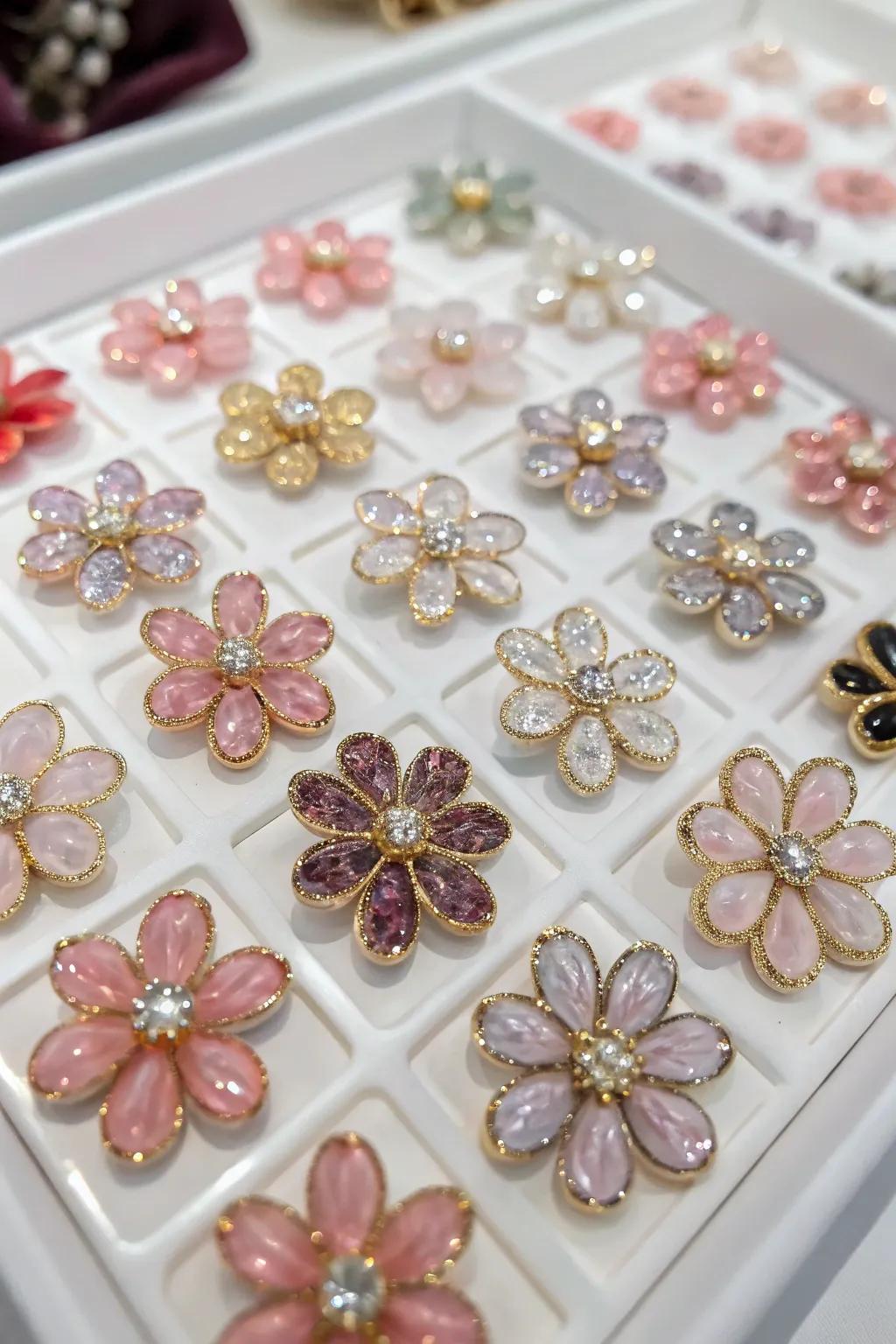 Discover the art of patience and precision with this enchanting Jewel Flower Display.