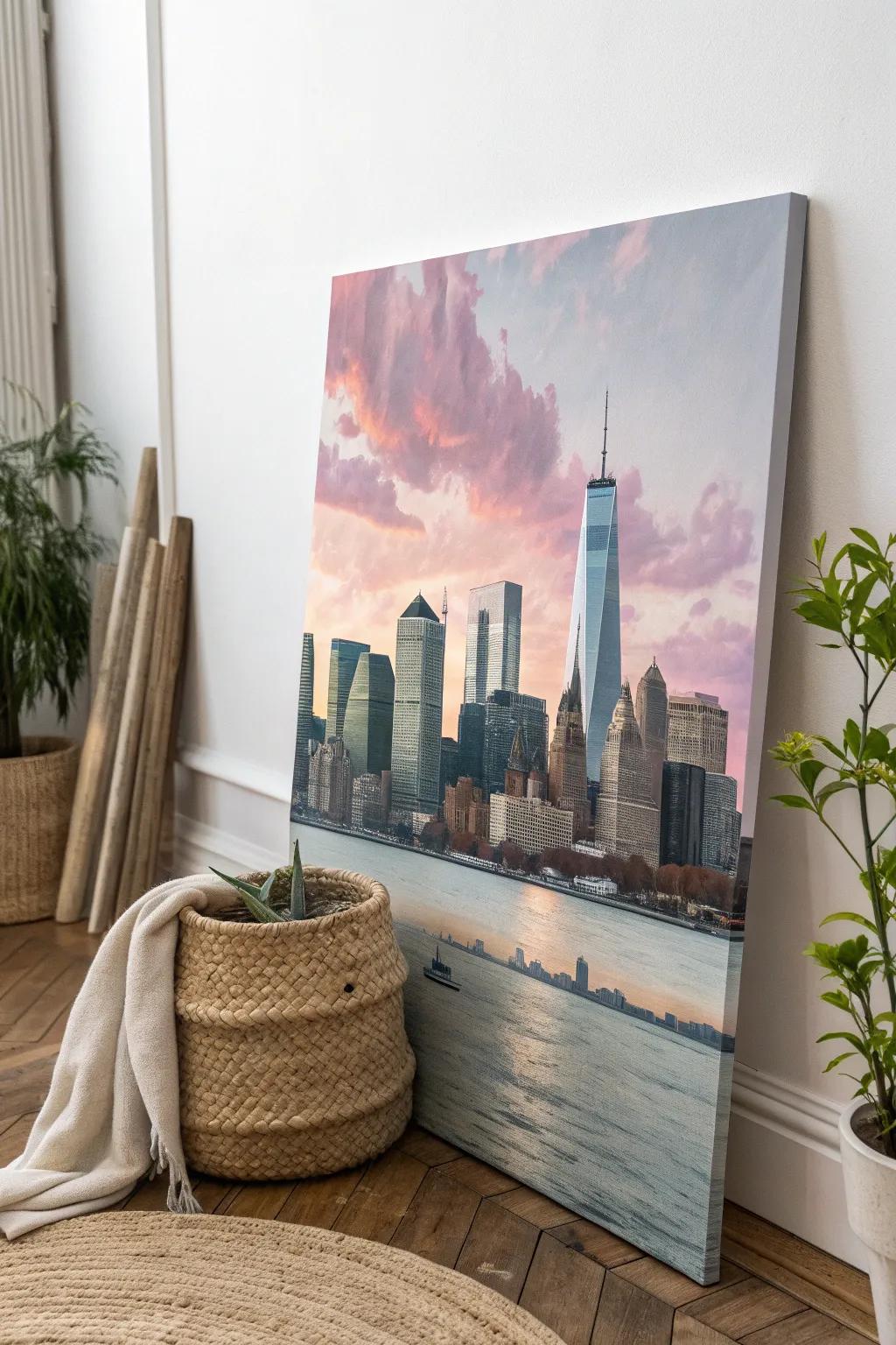 Elevate your space with the vibrant energy of urban life captured in minimalist elegance.