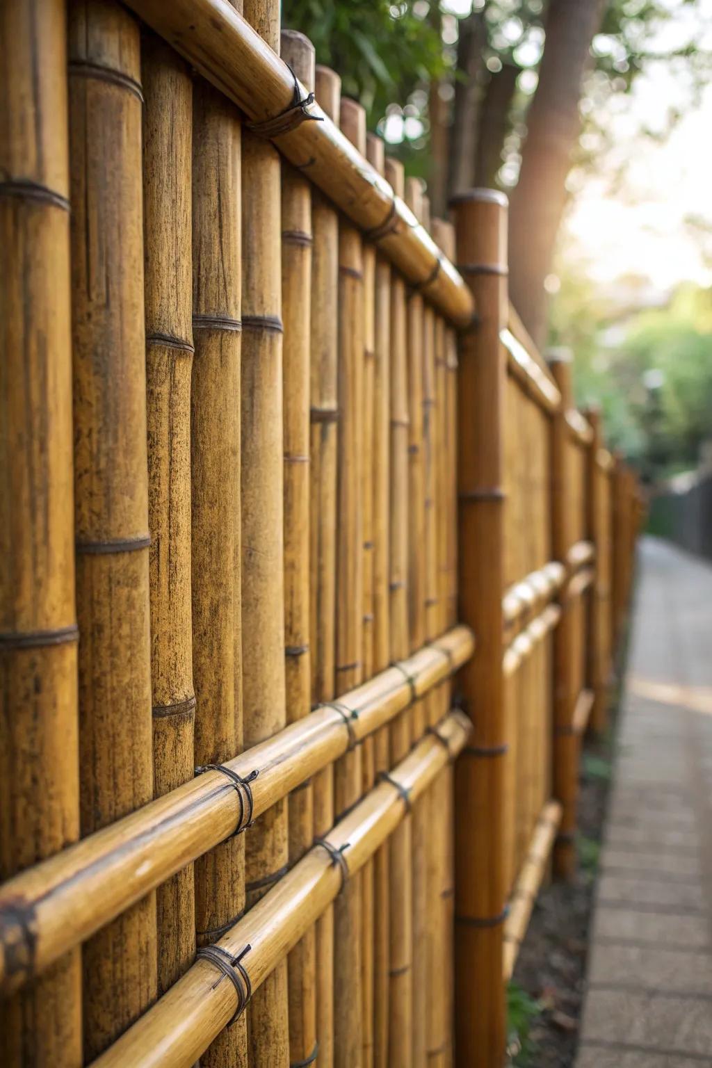Elevate your outdoor space with sustainable elegance: Discover the allure of bamboo fencing.