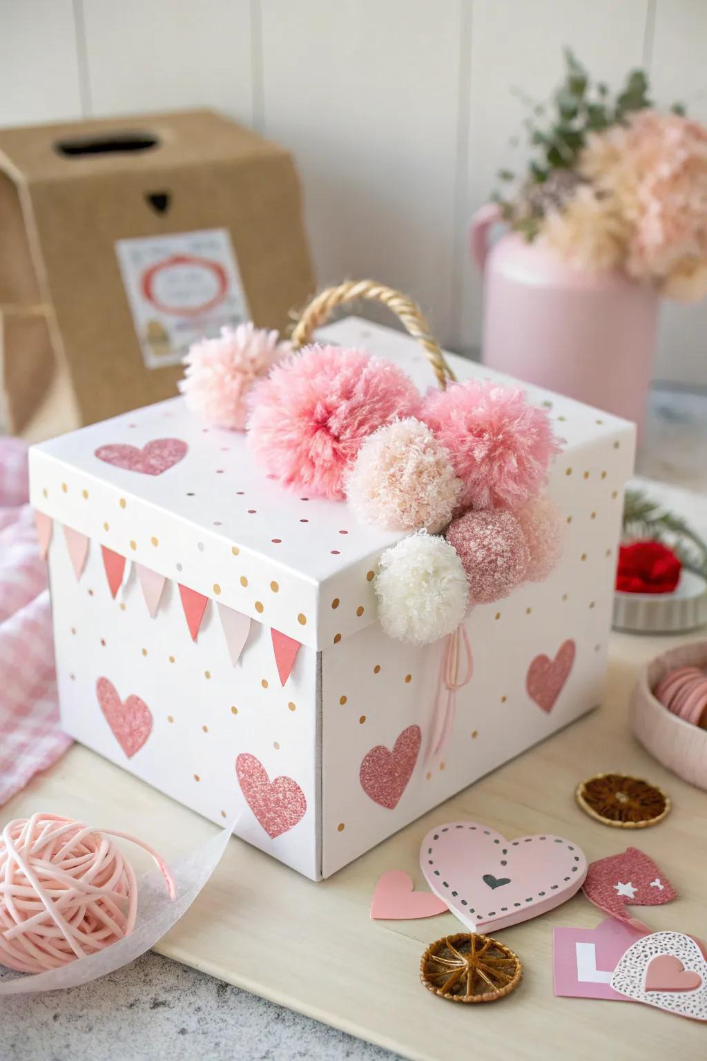 Embrace the joy of creativity with this delightful Valentine box, where simplicity meets playful elegance.