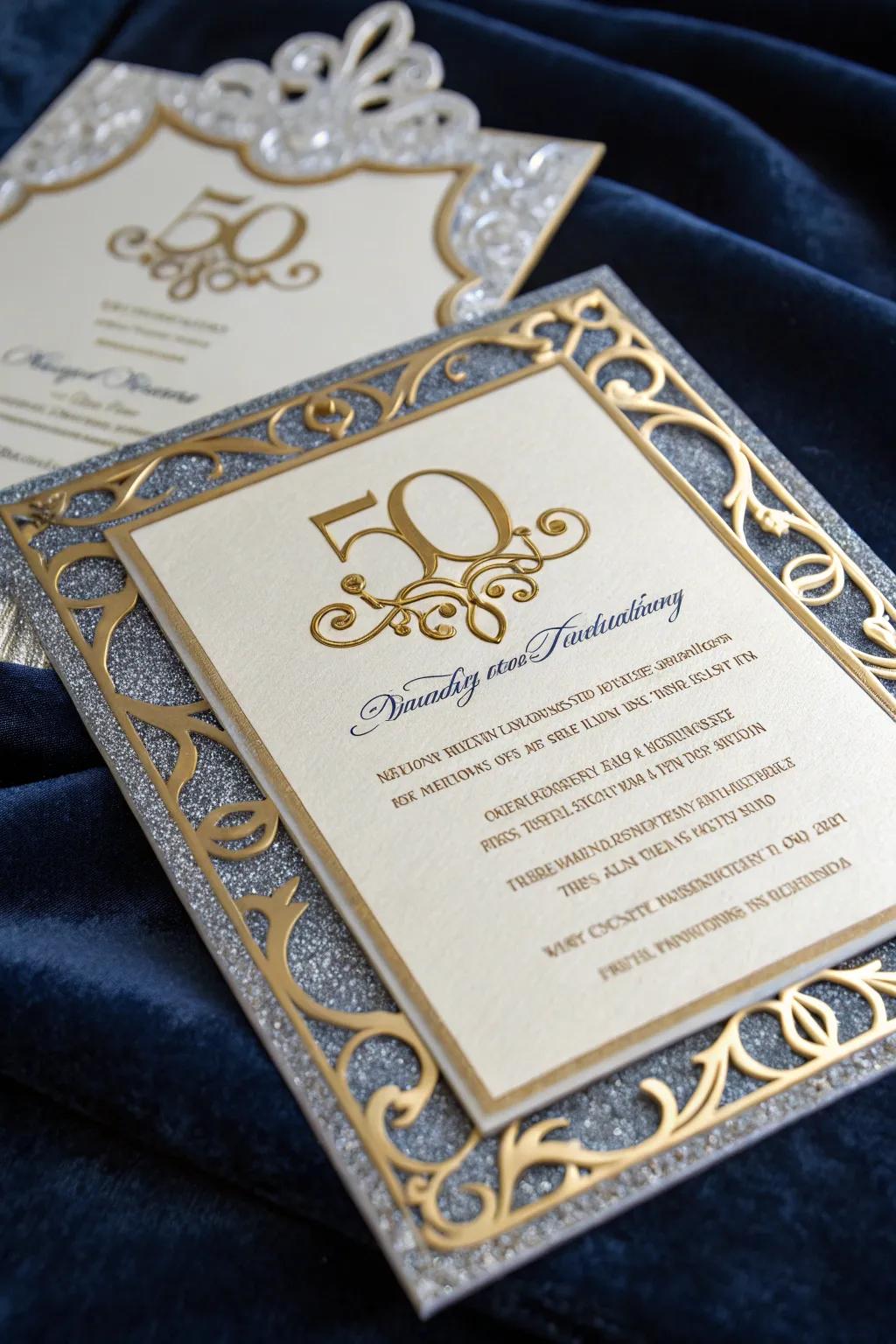 Add a touch of grandeur with intricately bordered invitations.
