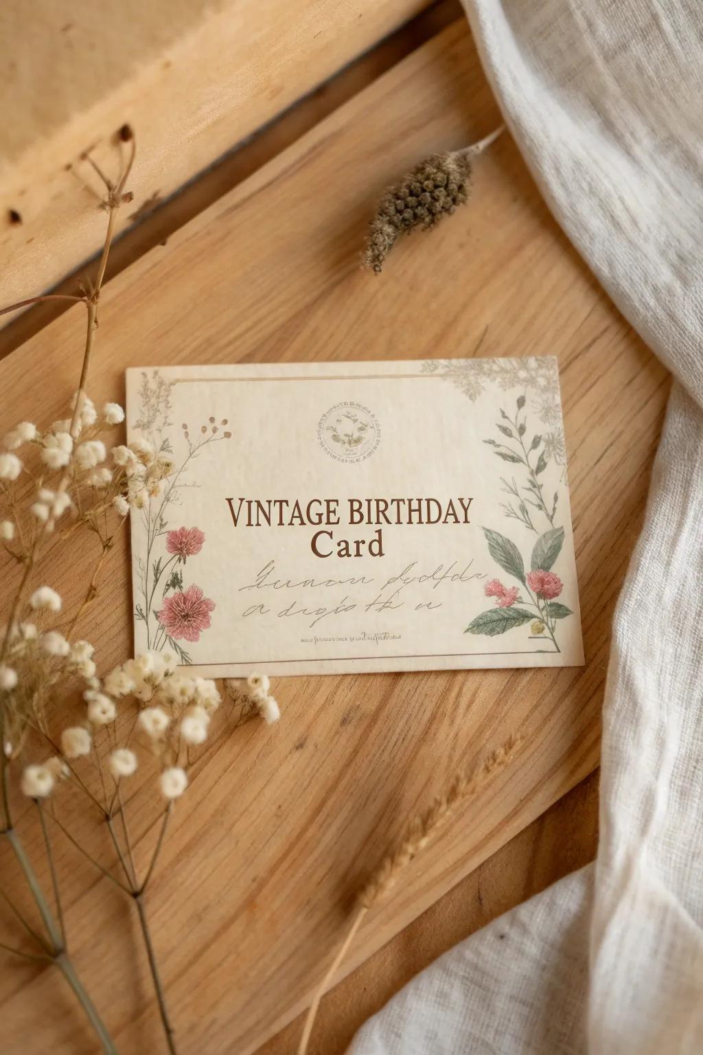 Step back in time with a vintage birthday card that whispers stories of the past. 🎂✨