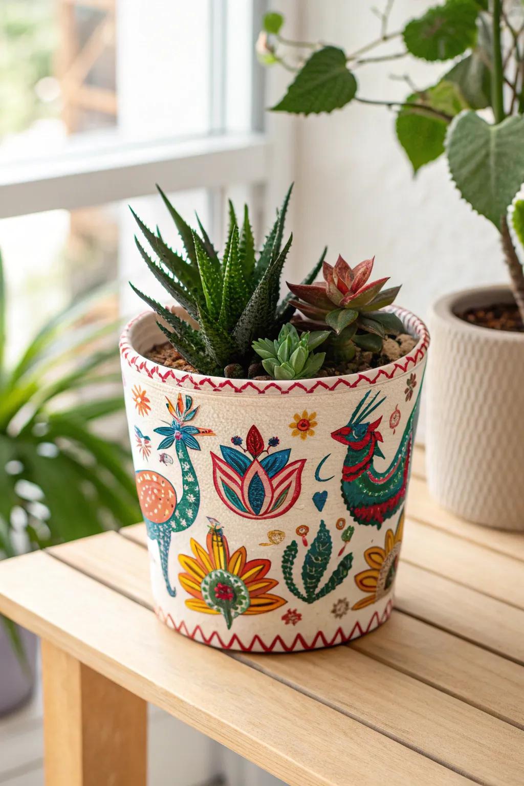 Transform your greenery with whimsical Alebrije-inspired planters; a splash of color meets minimalist charm.