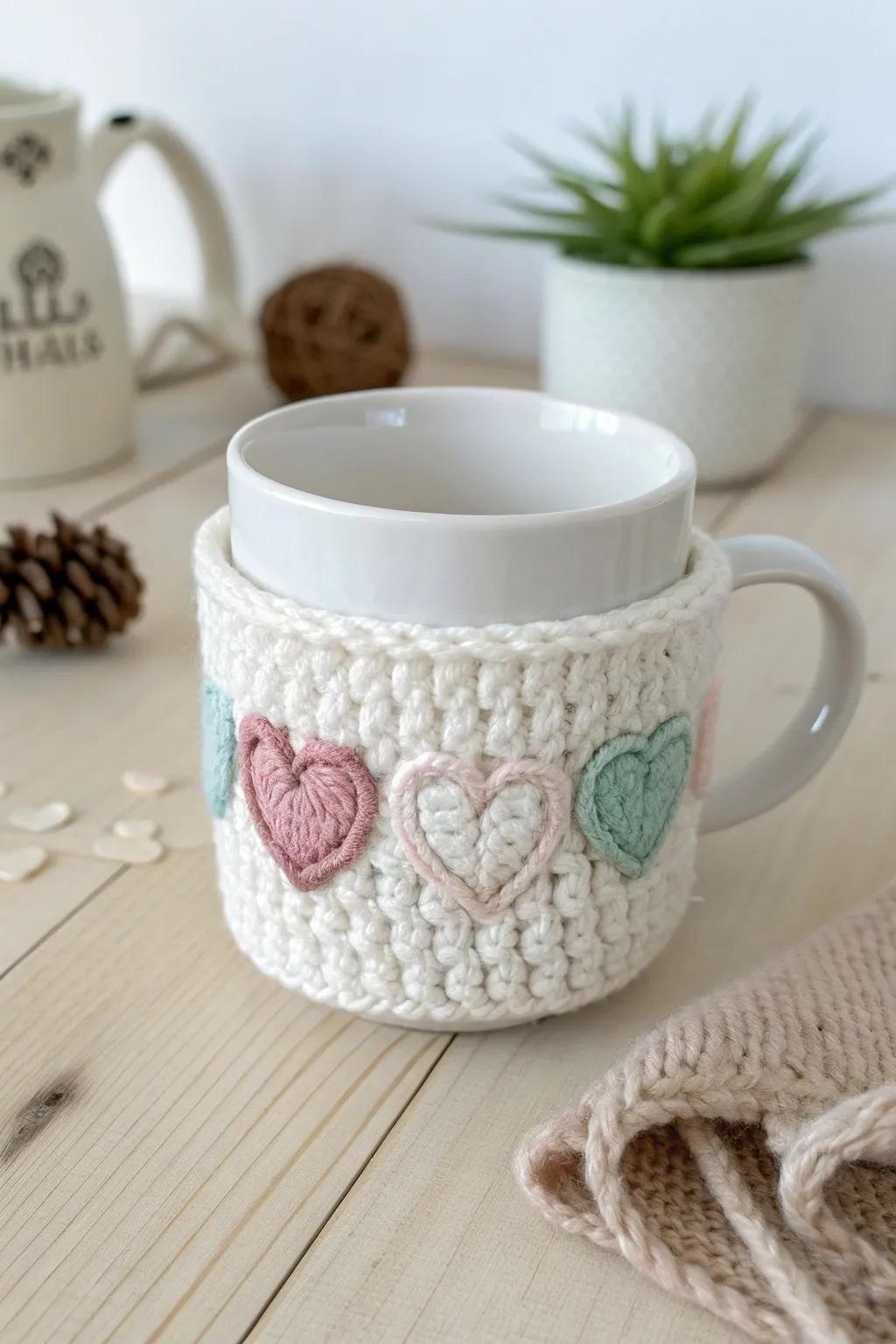 Start your day with love—embrace the warmth of handcrafted crochet cozies for your morning brew.
