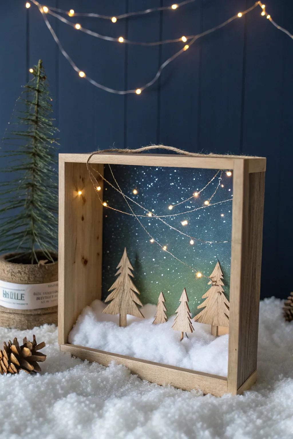 Illuminate your imagination with a touch of magic in this stunning winter diorama.