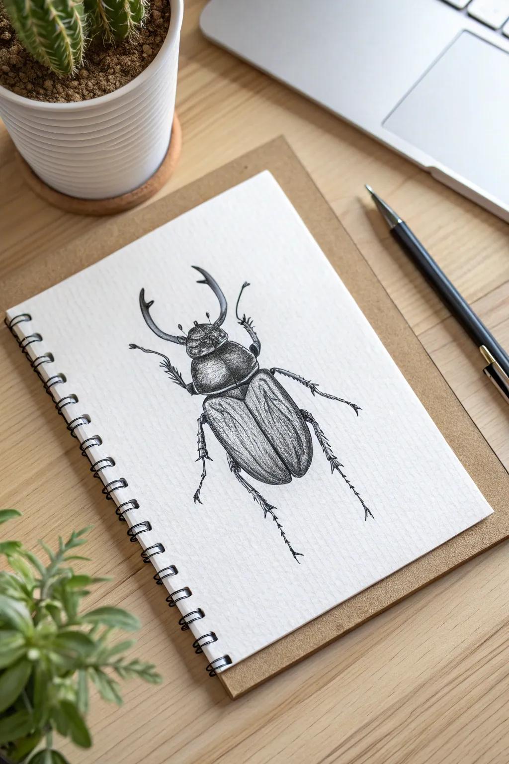 Transforming the ordinary into extraordinary: Discover the art of detailed insect illustration with a minimalist touch.