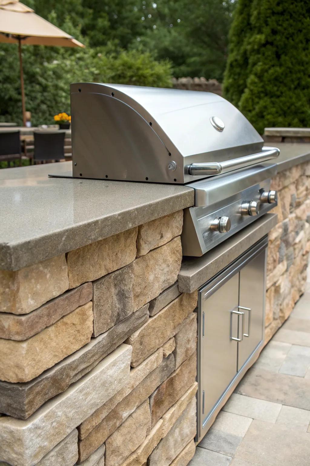 Elevate your BBQ space with timeless stone accents.