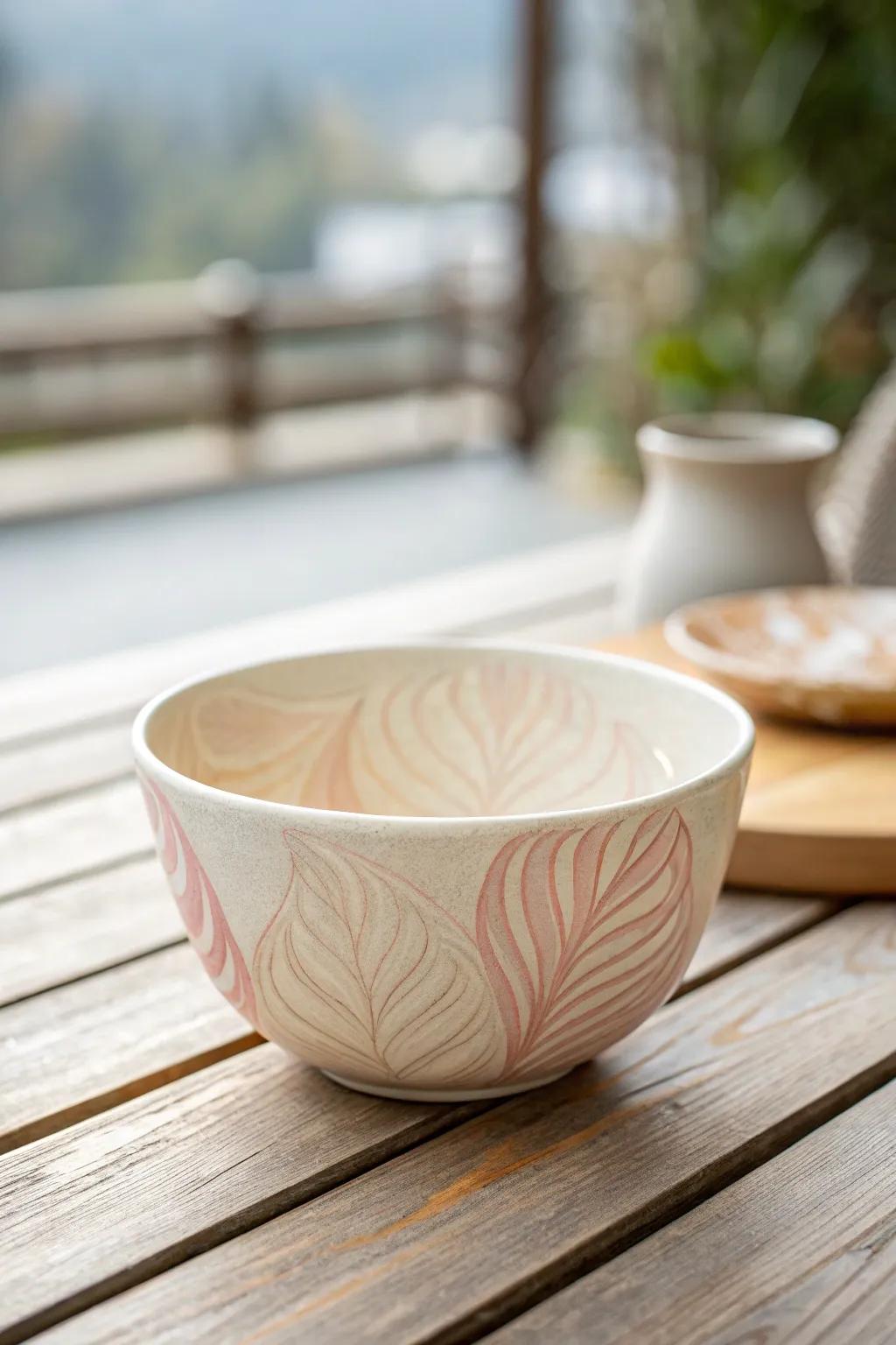 Embrace the beauty of simplicity with this elegantly painted minimalist bowl.
