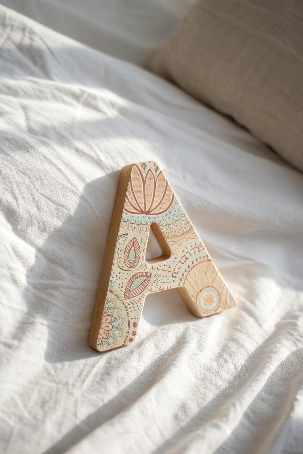 Transform simple letters into stunning art pieces with intricate patterns and natural beauty.