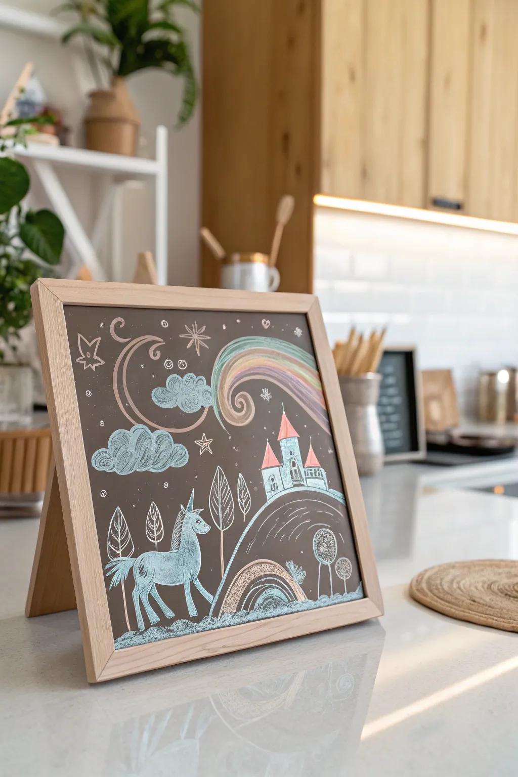 Dive into a whimsical fantasy world where imagination and creativity flourish with every chalk stroke.