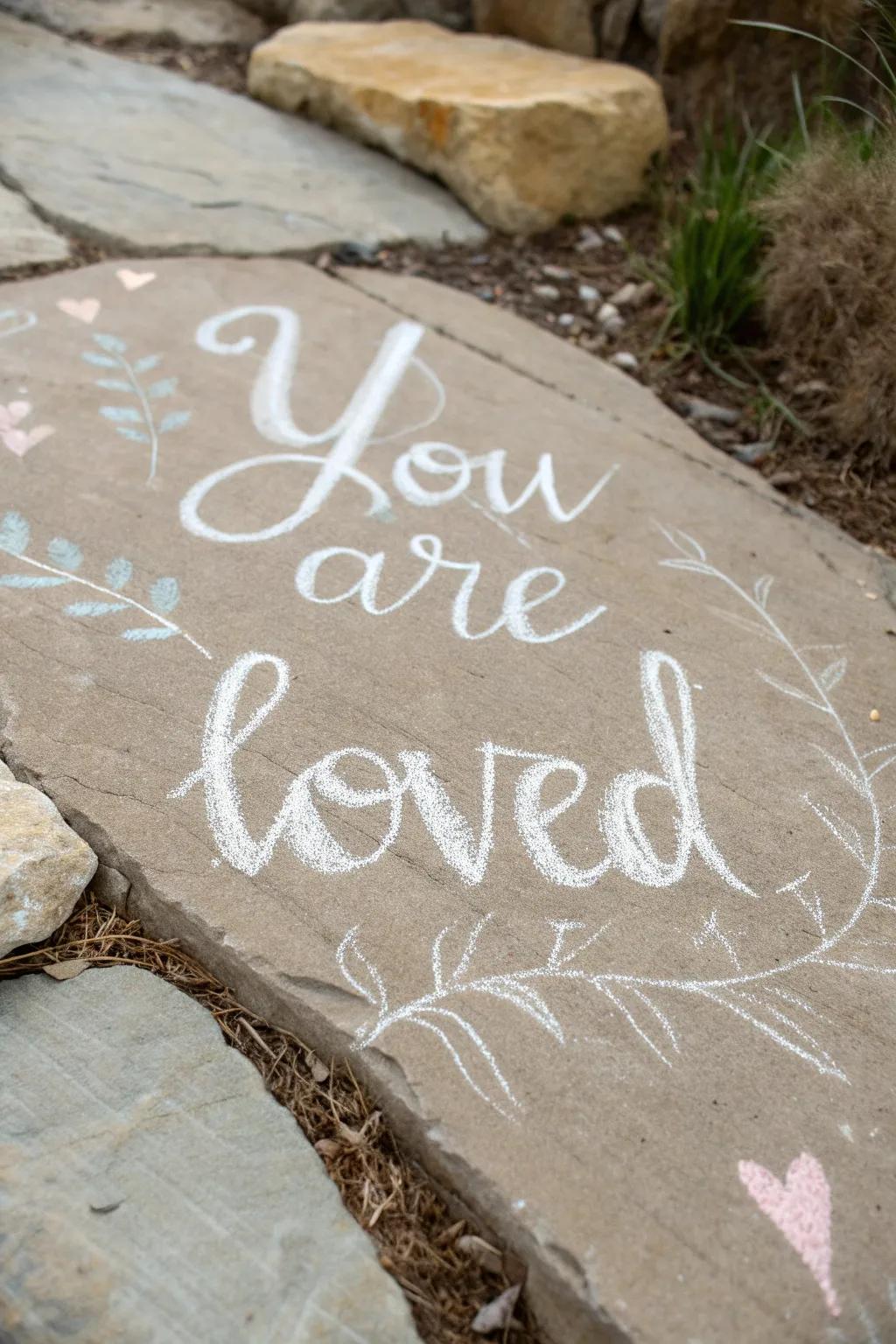 Spread love and positivity with this simple yet powerful message. 🌿✨ #ChalkTheWalk #PositiveVibes