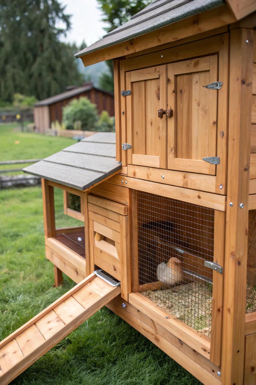 Masterfully crafted coop integration: A secure and stylish start for your chicks.