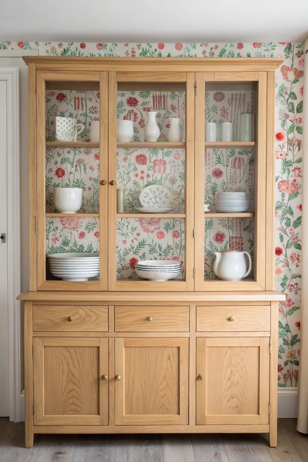 Transform your space with a touch of floral elegance: a minimalist's dream cabinet makeover.