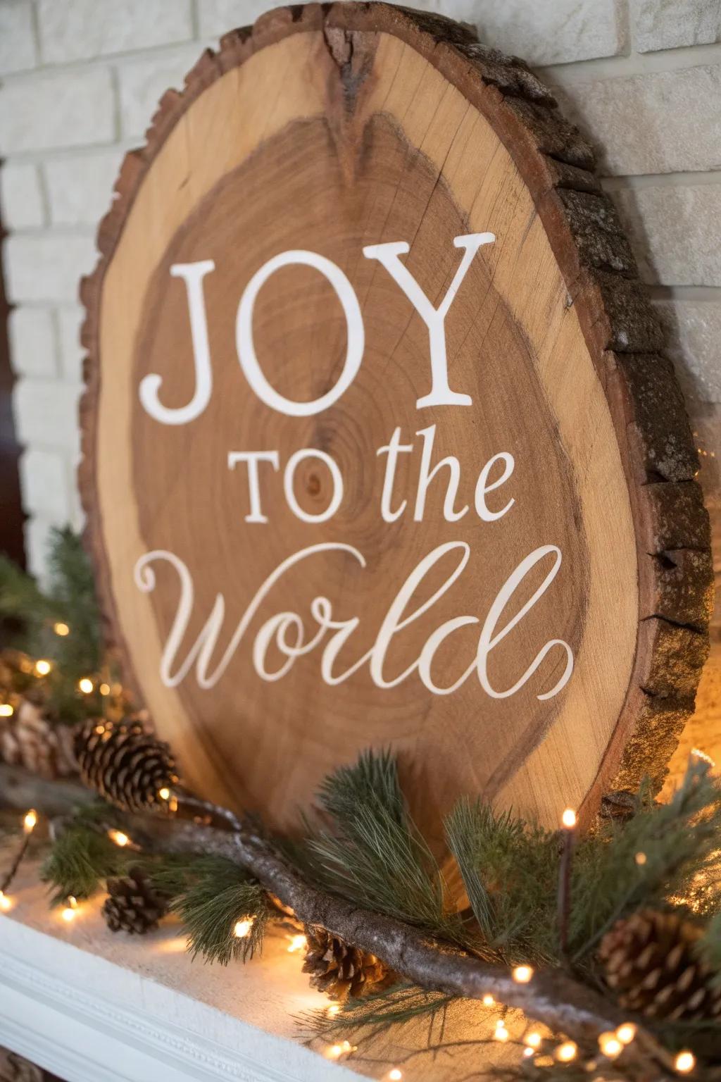 Bring holiday joy with a handcrafted wooden sign that speaks volumes in style and spirit.