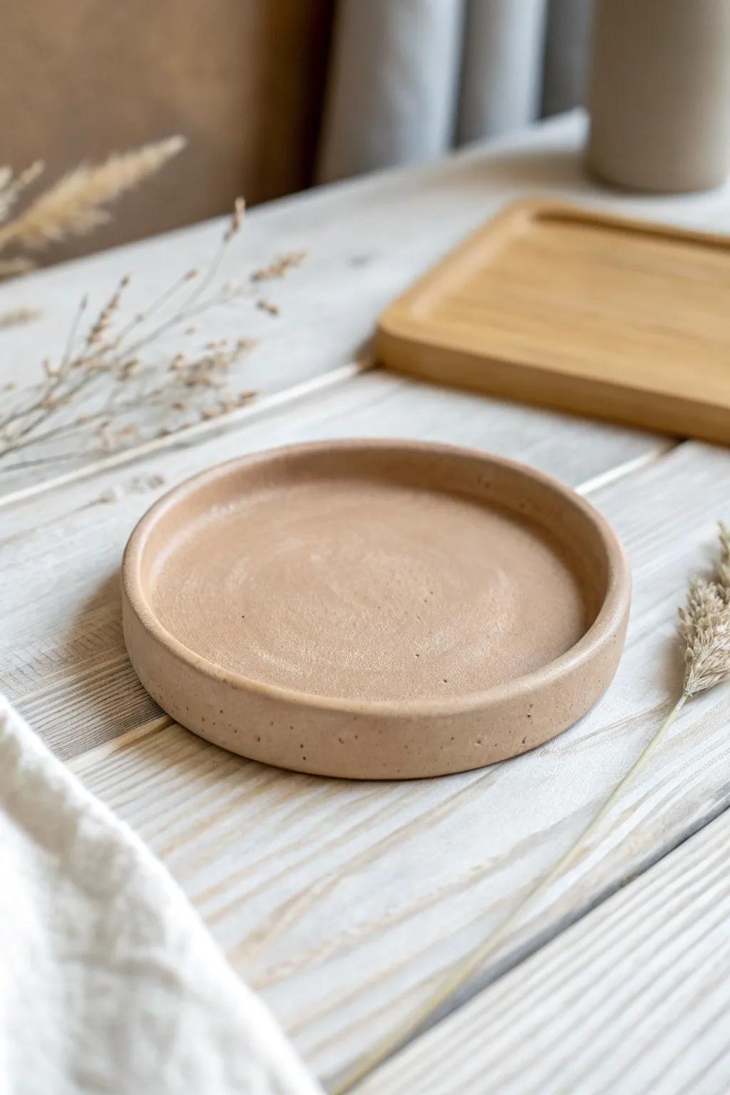 Embrace minimalist elegance with handcrafted clay coasters that blend simplicity with natural beauty.