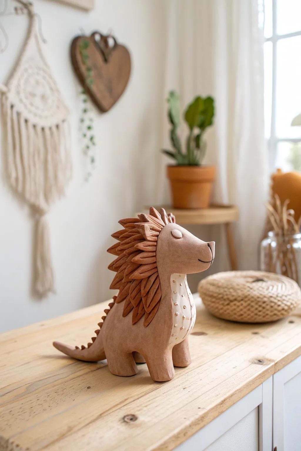 Discover the charm of unique clay creations: where dragon tails meet lion manes in minimalist elegance.