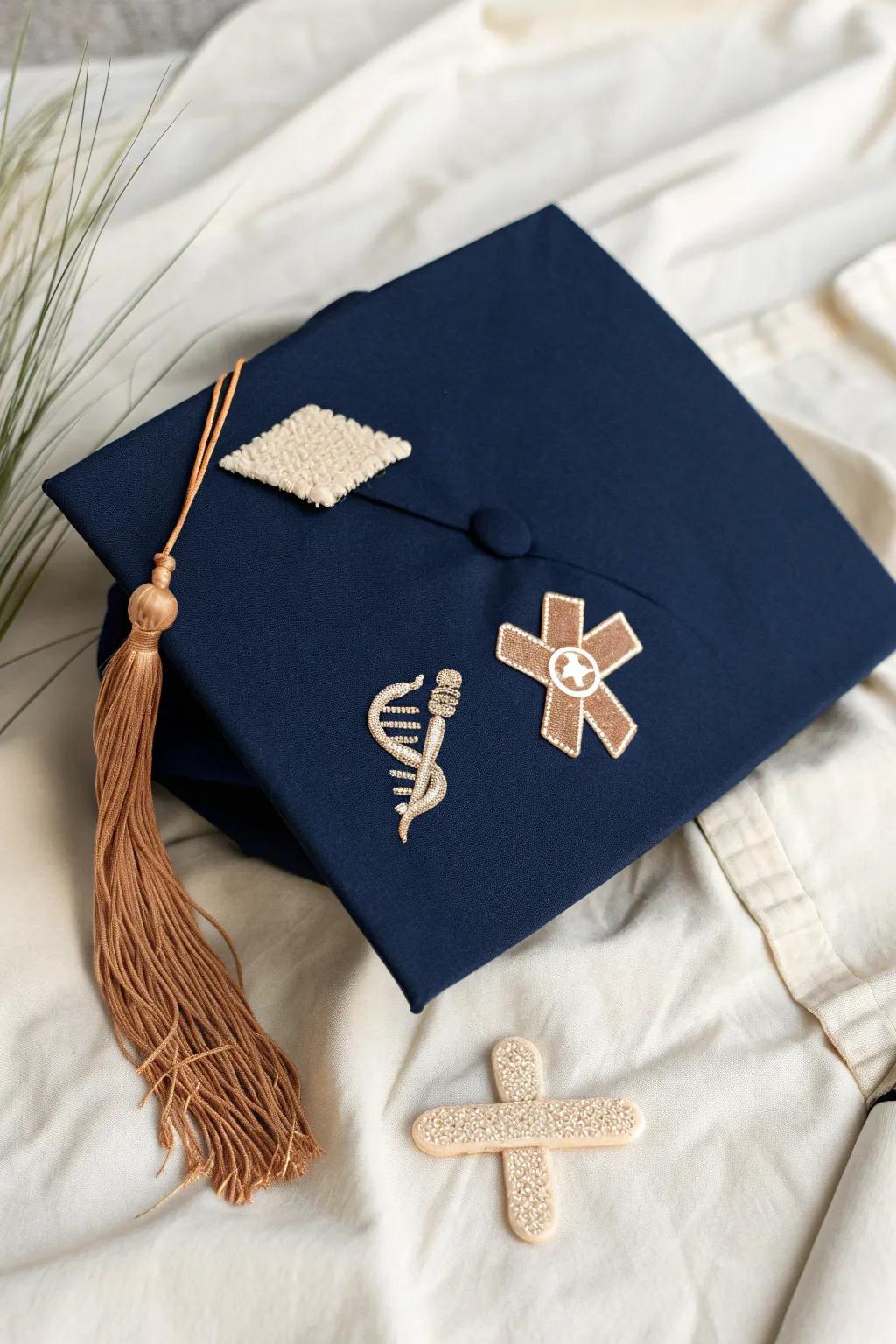 Celebrate your journey with a touch of medical elegance. 🎓✨ #GraduationCap #MinimalistStyle