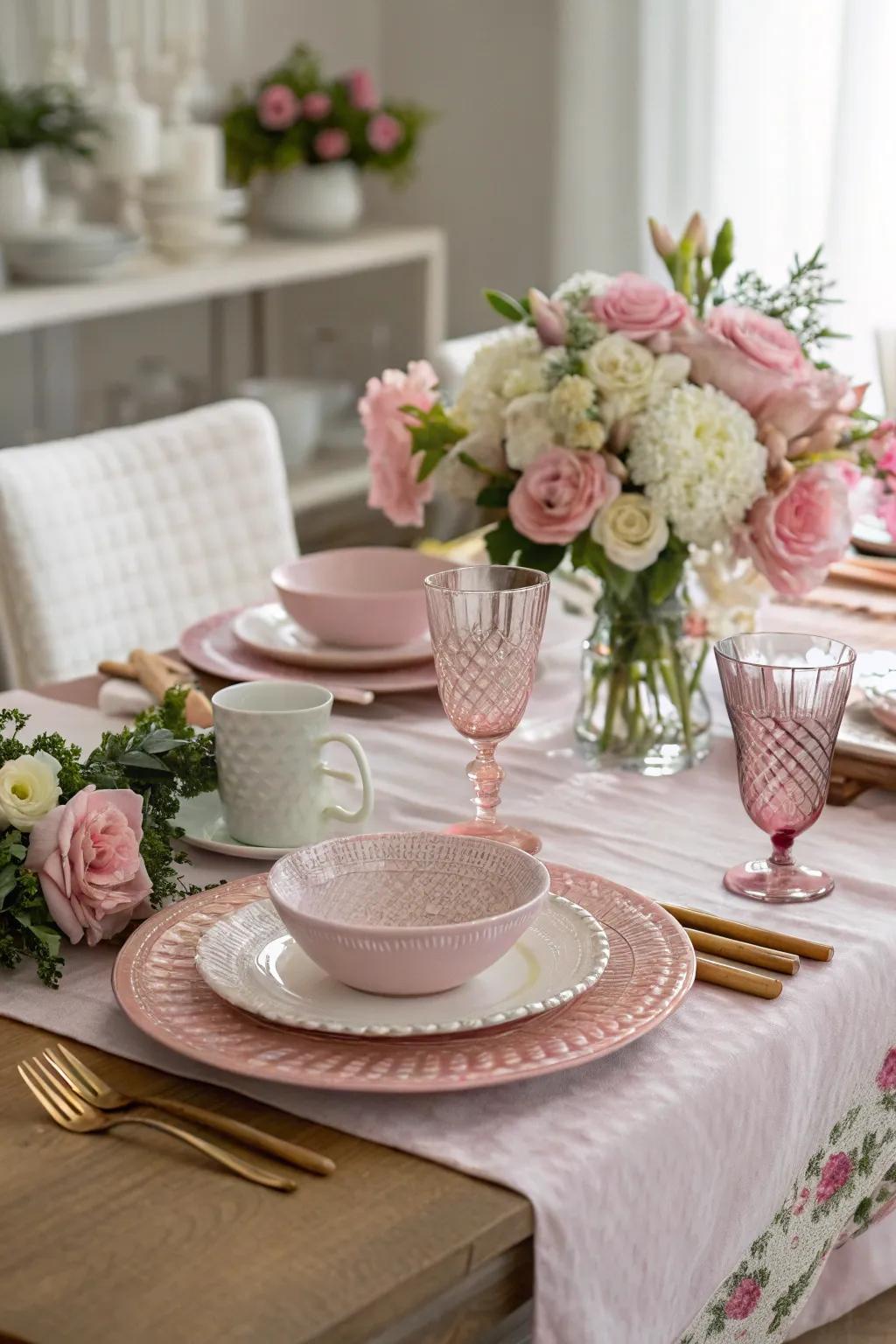 A sophisticated pink tablescape that wows.