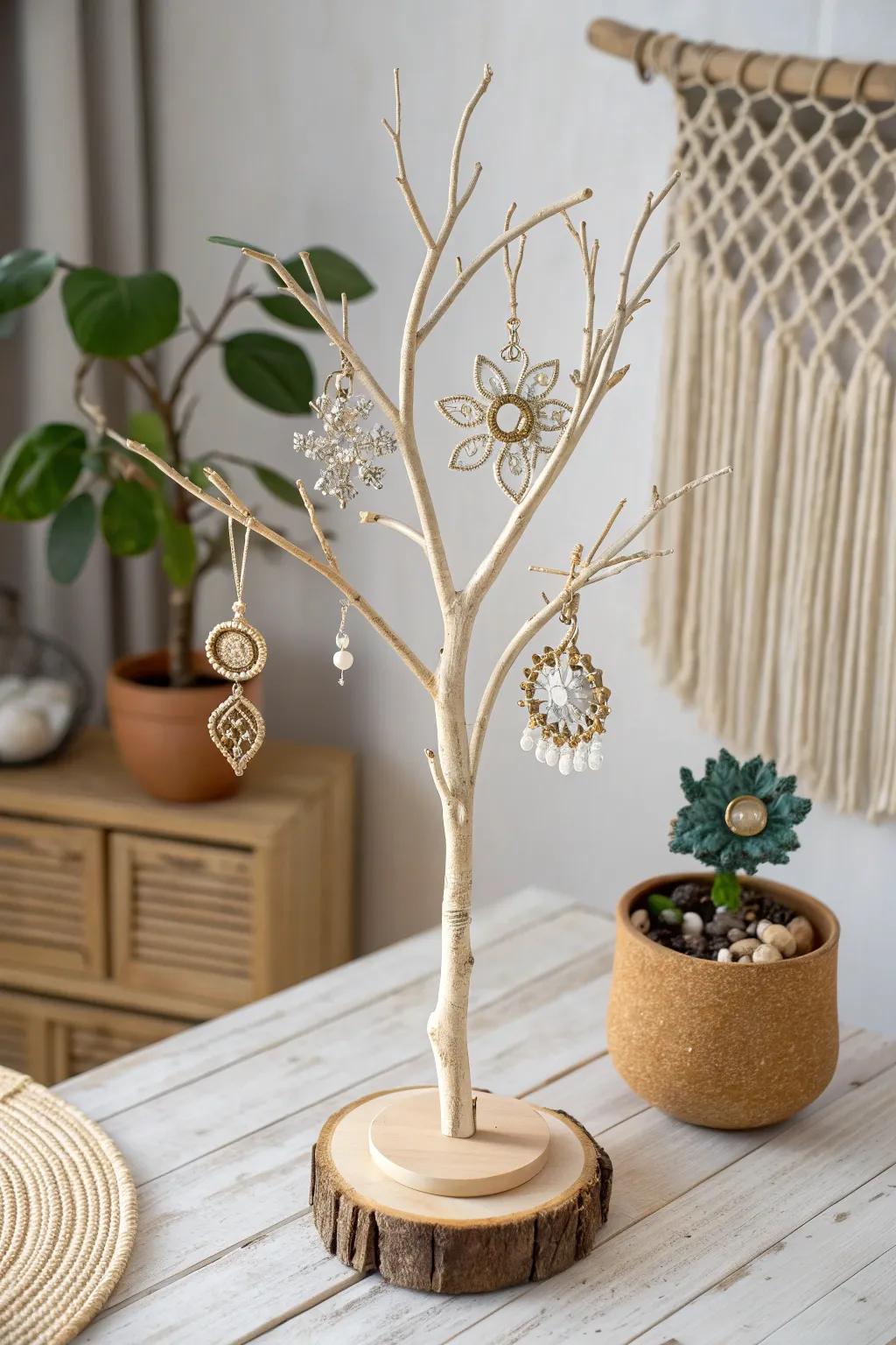Transform old treasures into a statement piece with this charming upcycled brooch tree!