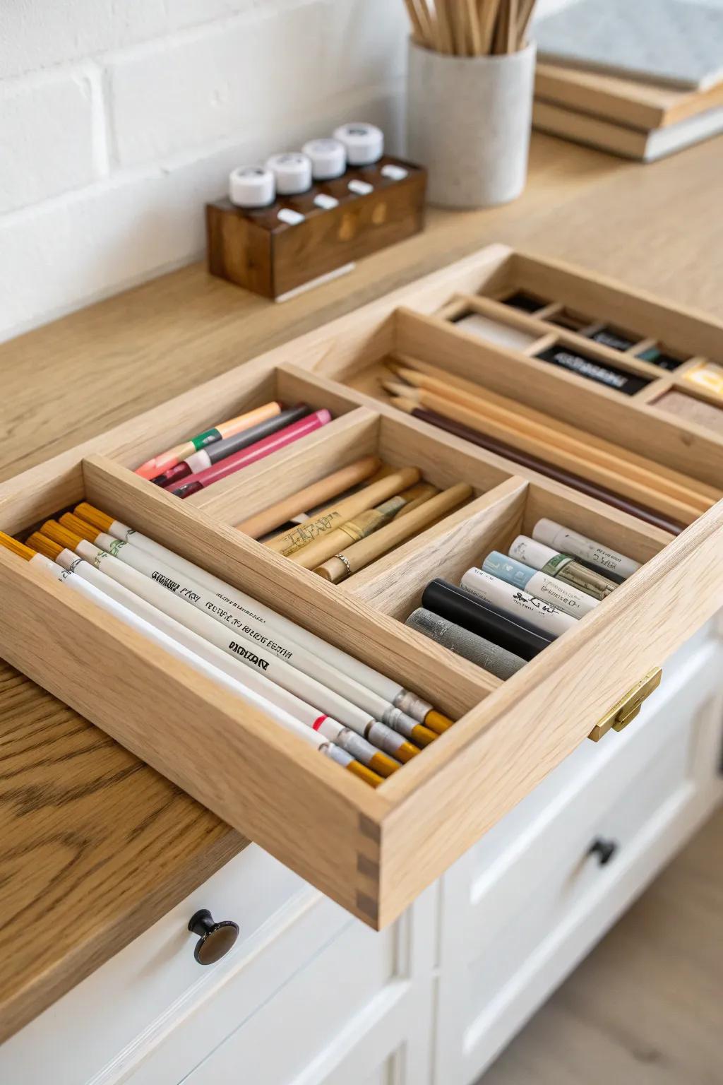 Transform chaos into creativity with elegant drawer dividers—where every tool finds its perfect place.
