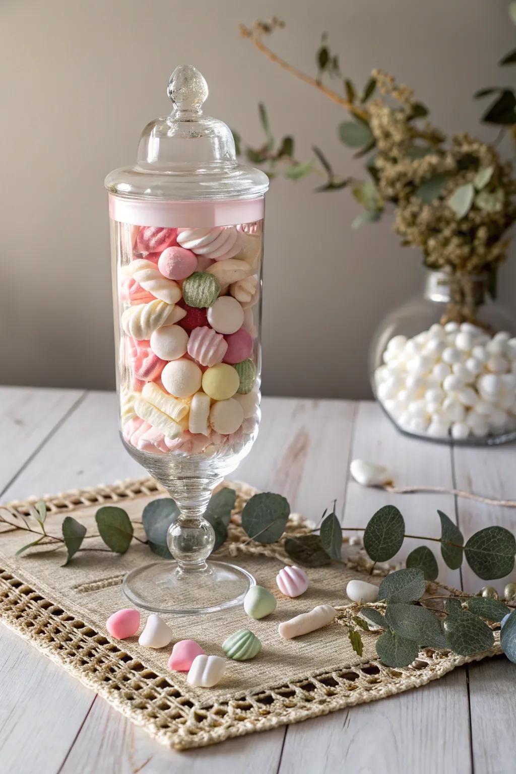 Elevate your candy buffet with this stunning edible centerpiece—where style meets sweet indulgence!