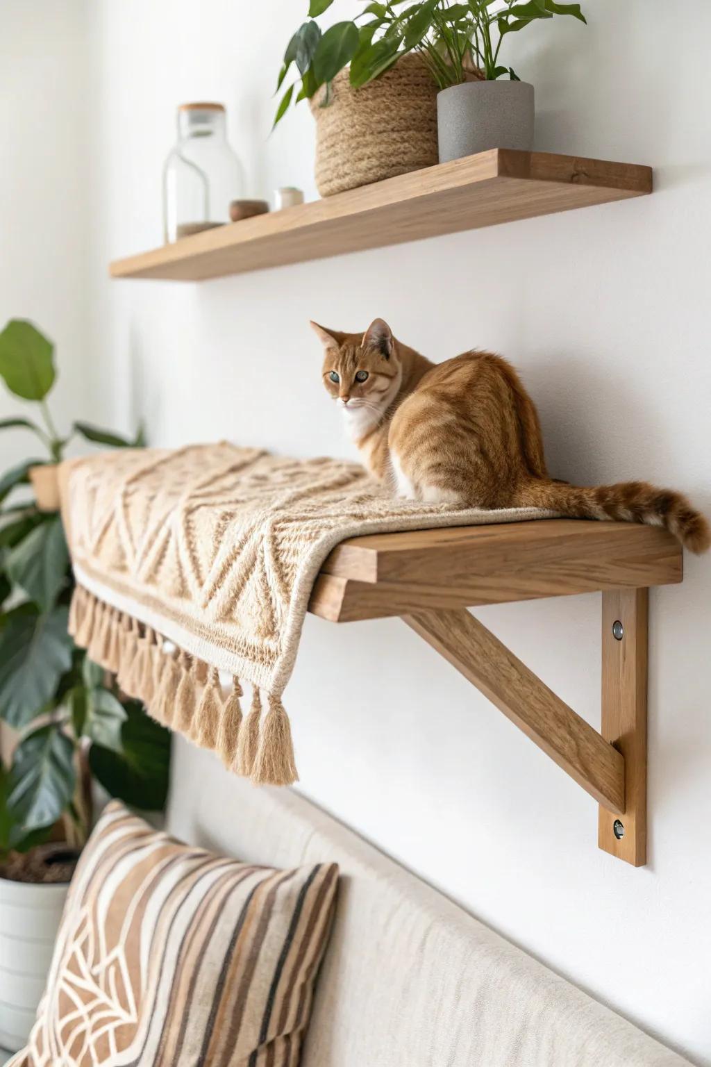 Elevate your feline's playground with these sleek and stylish modular cat shelves—where Scandinavian simplicity meets boho charm.
