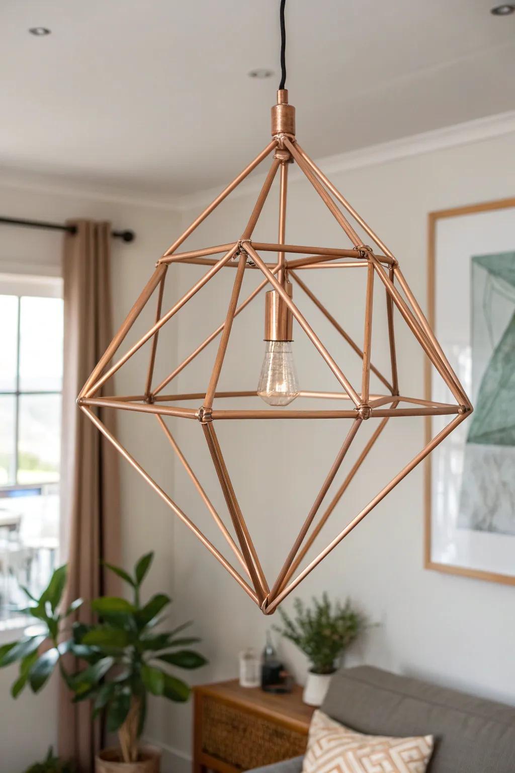 Illuminate your space with a modern geometric gem that captivates and inspires.