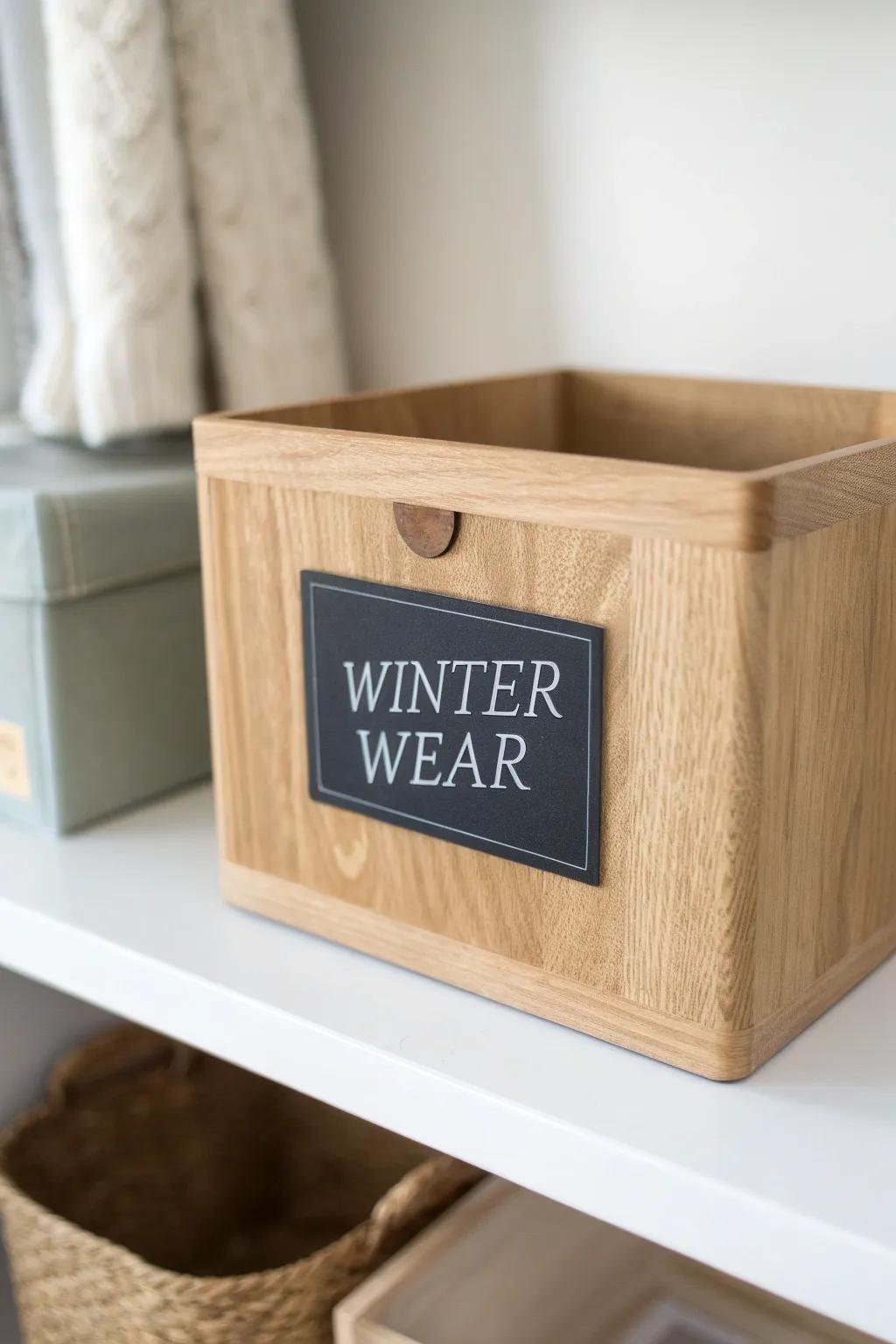 Elevate your closet organization with chic chalkboard labels for a touch of playful elegance.