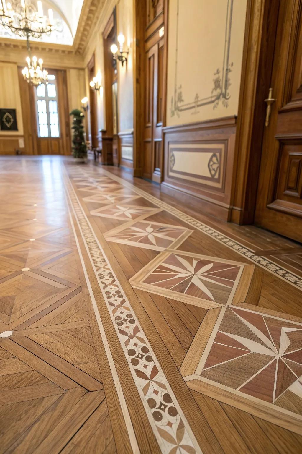 Elevate your space with bold, artistic flair: painted hardwood floors that impress.