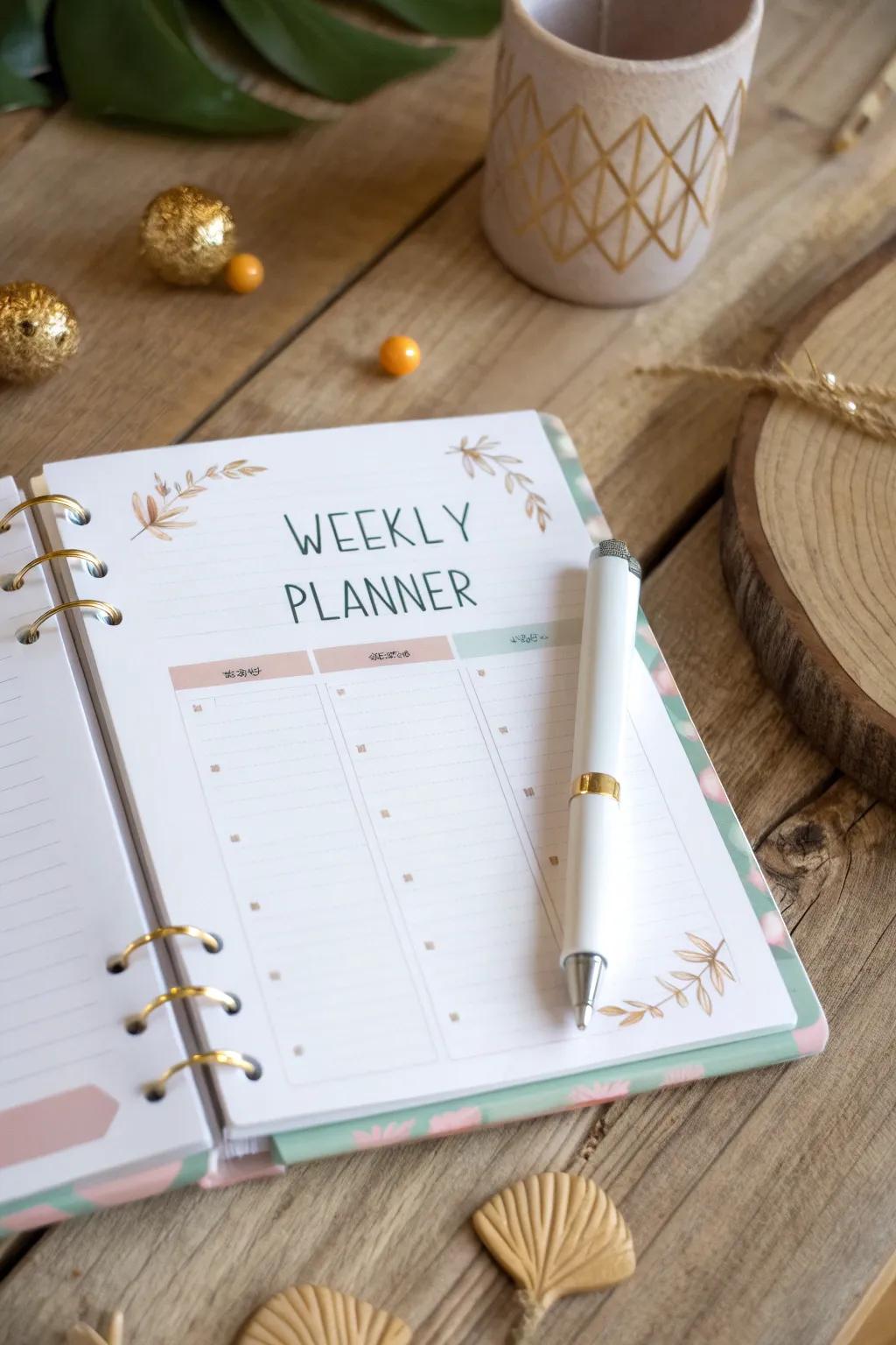 Craft your week with elegance and clarity. Highlight your important dates in style.