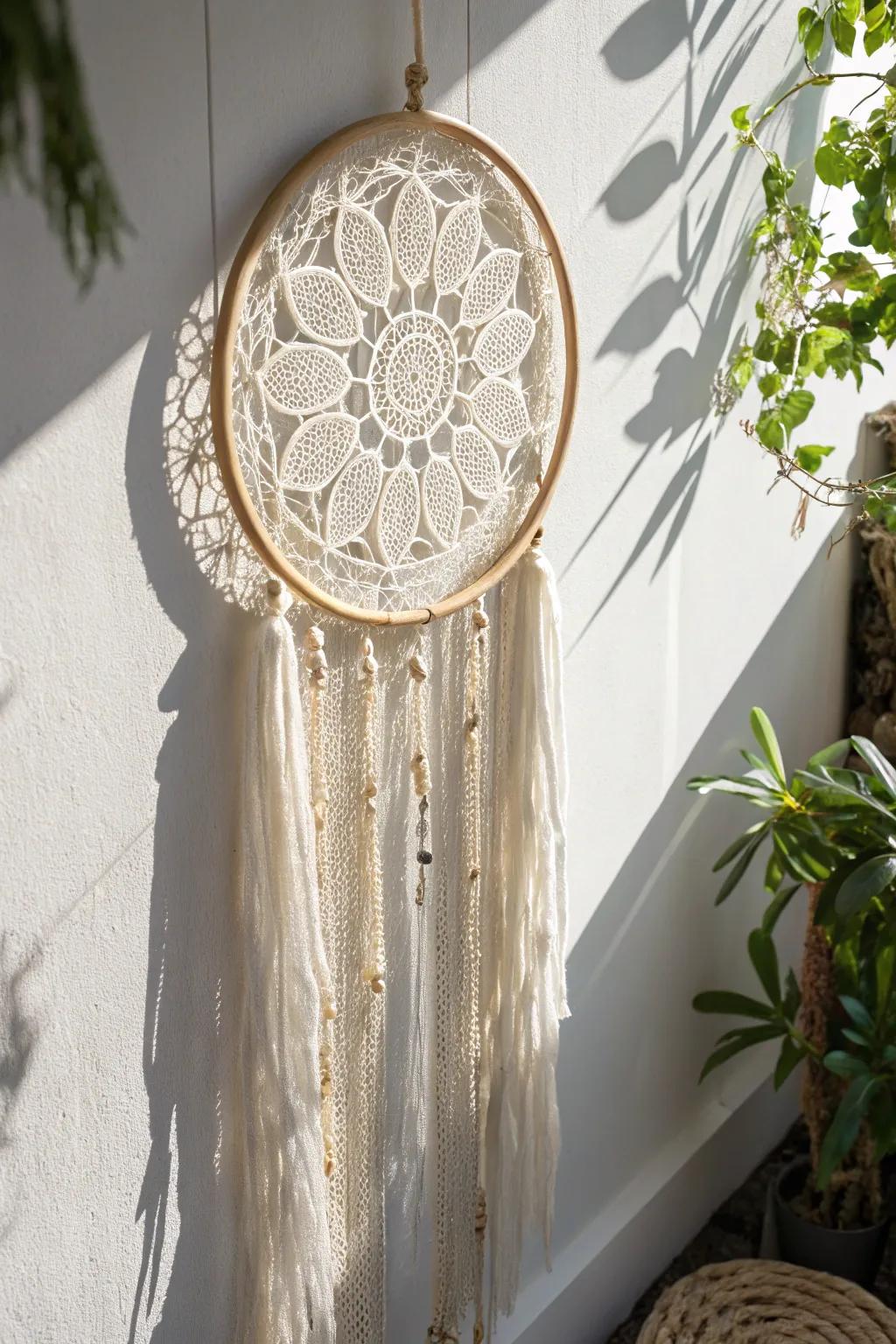 Elegance in every weave: Discover the timeless beauty of lace dream catchers.
