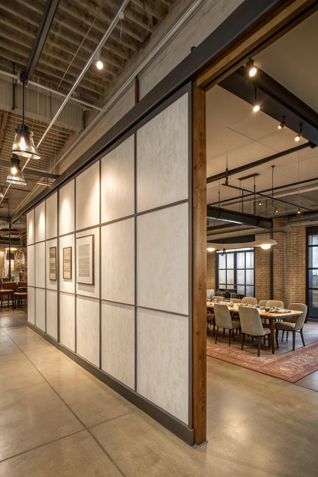 Elevate your space with a masterfully crafted drywall partition wall.