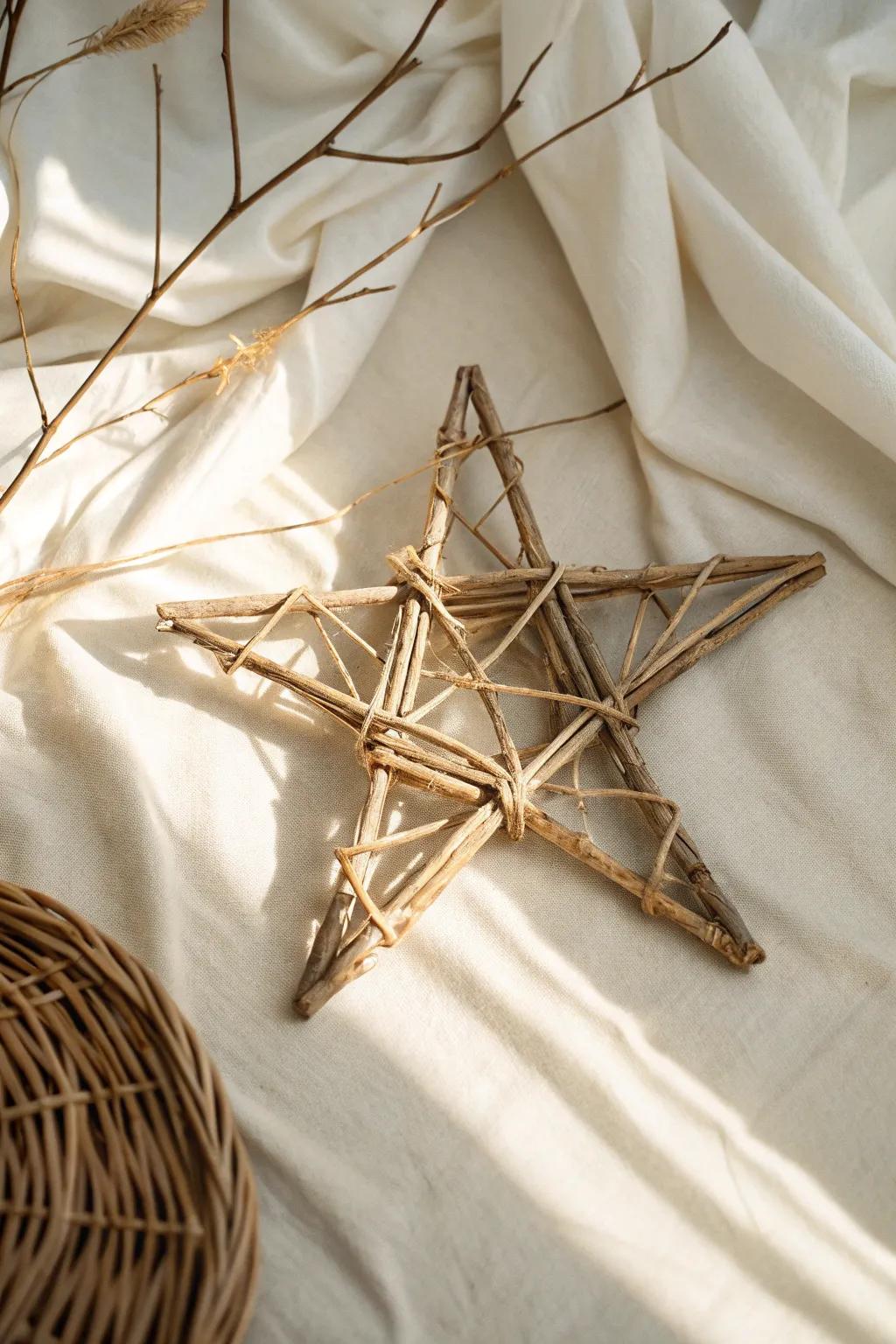 Embrace the beauty of nature with these simple yet stunning twig stars, perfect for adding a rustic touch to your holiday decor.