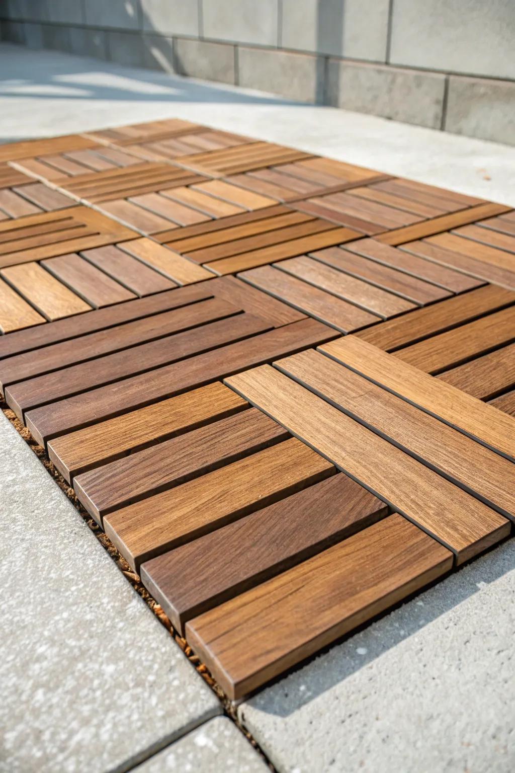 Transform your patio with the ease of interlocking deck tiles - where craftsmanship meets simplicity.