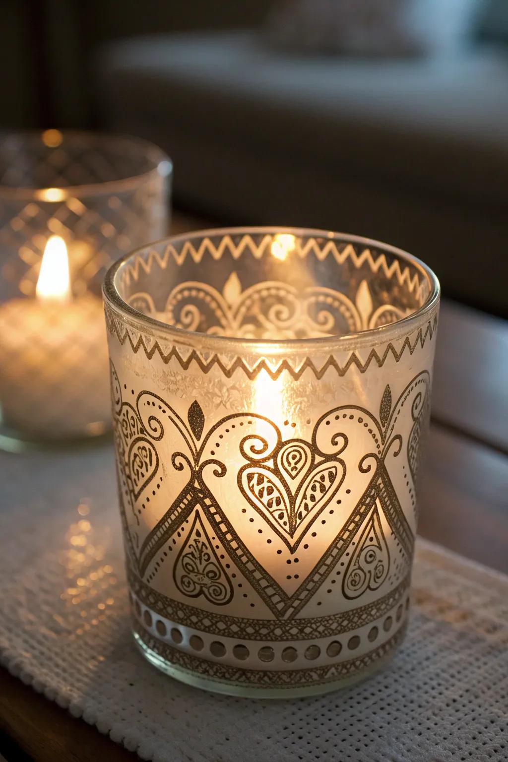 Illuminate your space with handcrafted elegance: DIY etched candle holders.