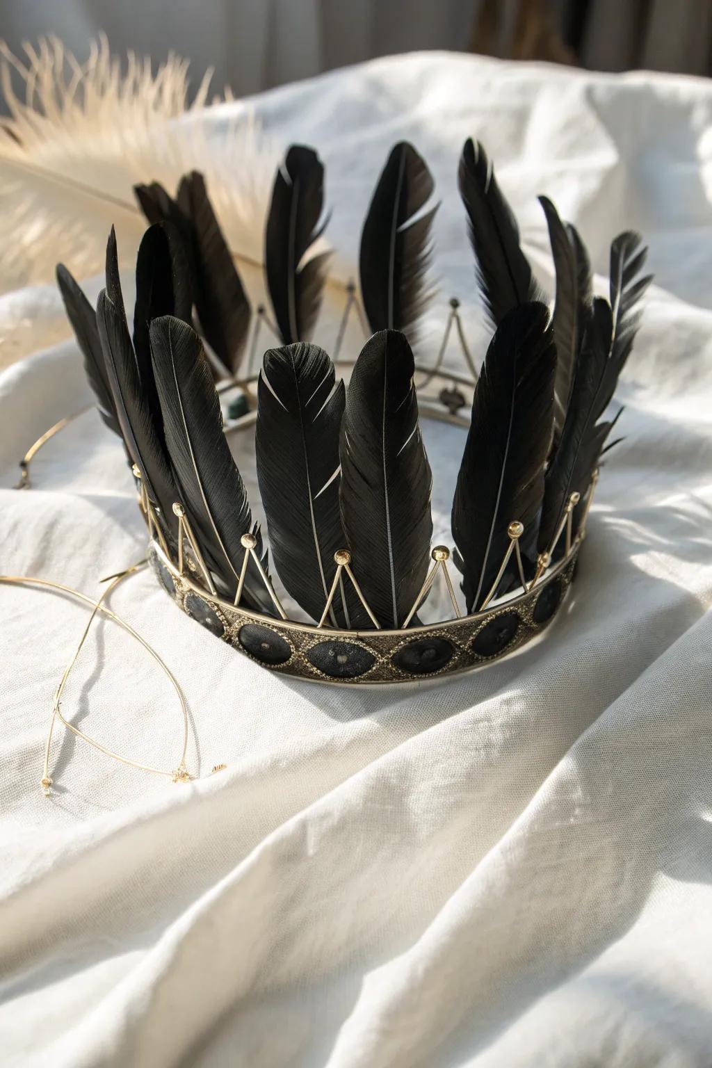 Embrace your ethereal side with a handcrafted feathered crown, where minimalism meets Boho elegance.