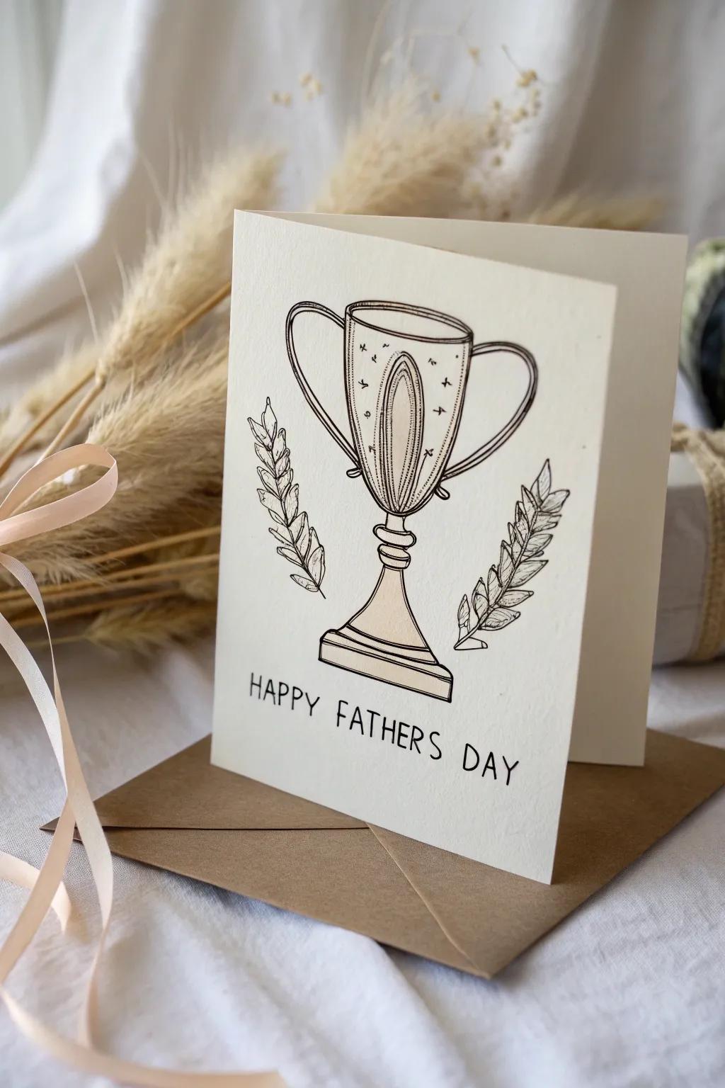 Celebrate Dad with a handcrafted trophy card that speaks volumes of love and appreciation. #FathersDay #MinimalistCharm