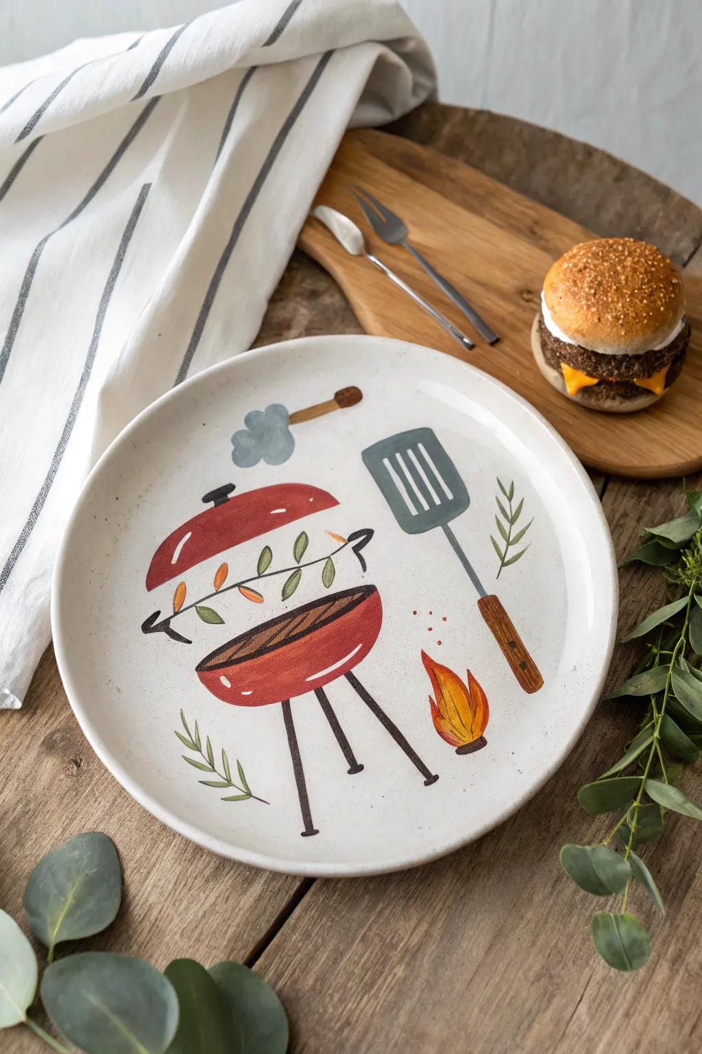 Celebrate Father's Day with a personalized touch—this DIY barbecue plate captures the warmth of family cookouts and your child's creative spirit.