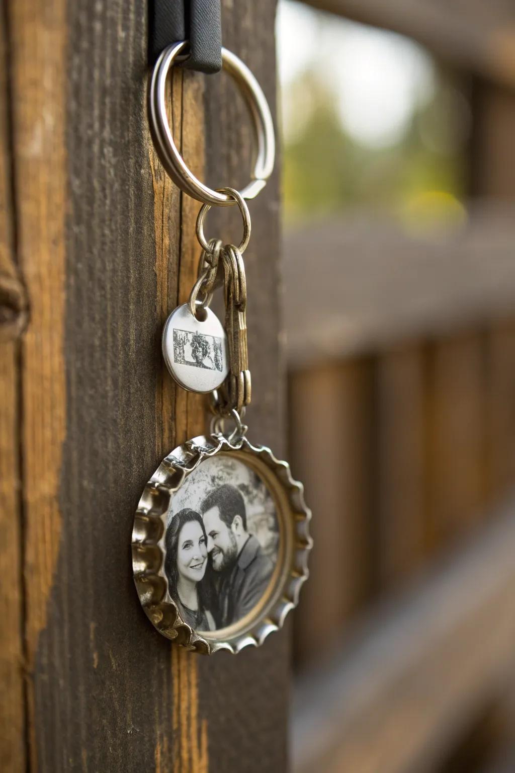 Carry cherished memories everywhere with a handcrafted photo keychain, perfect for Father's Day.