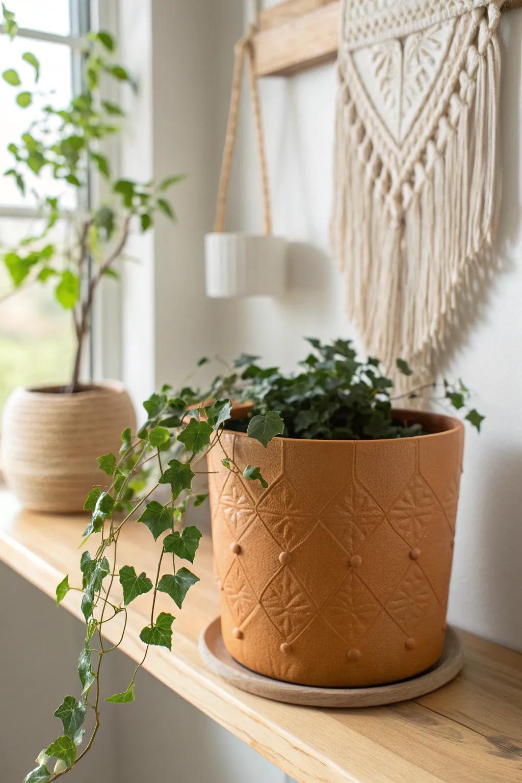 Elevate your plant display with chic faux leather planters—where minimalism meets boho elegance.