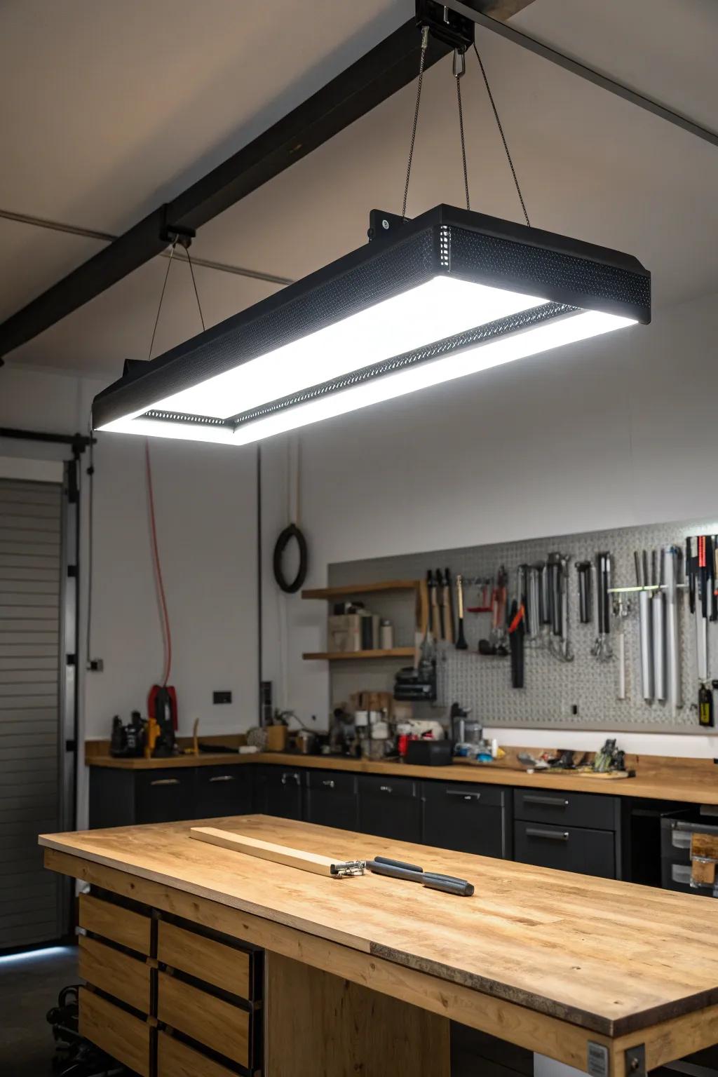Transform your garage into a masterpiece of precision with cutting-edge LED lighting.