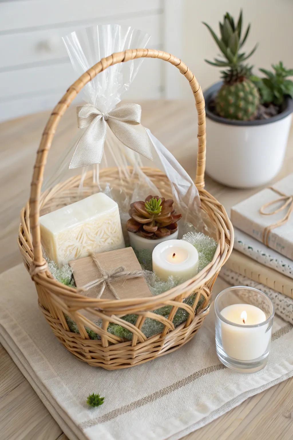 Elevate your gift-giving with basket brilliance - a stunning blend of simplicity and natural charm.