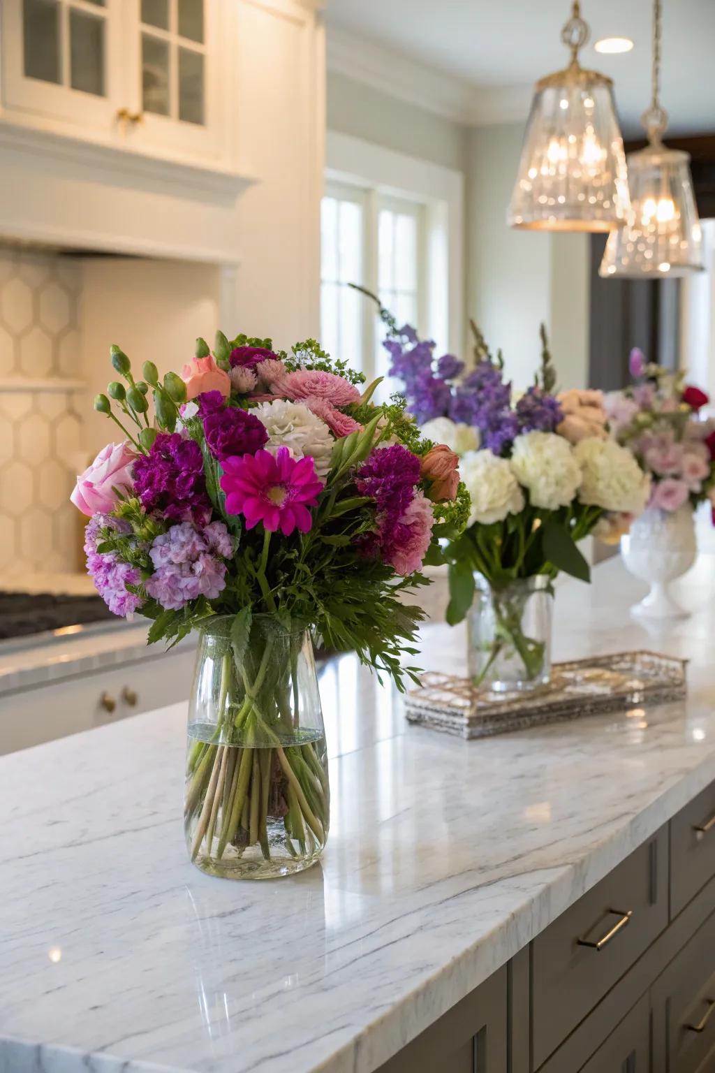 Fresh flowers adding a touch of nature and elegance.