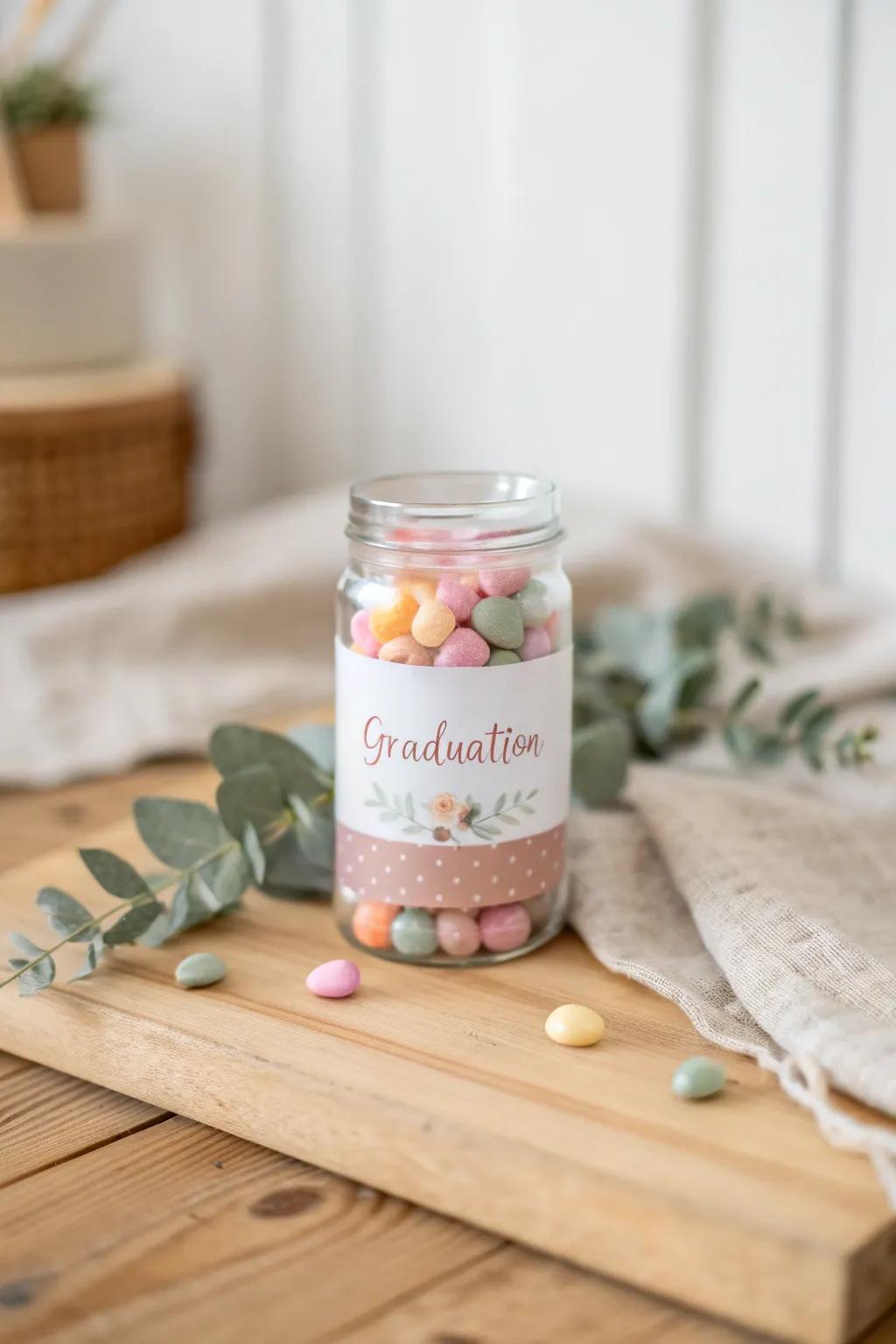 Sweeten the celebration with personalized treat jars, the perfect blend of minimalist charm and boho elegance.