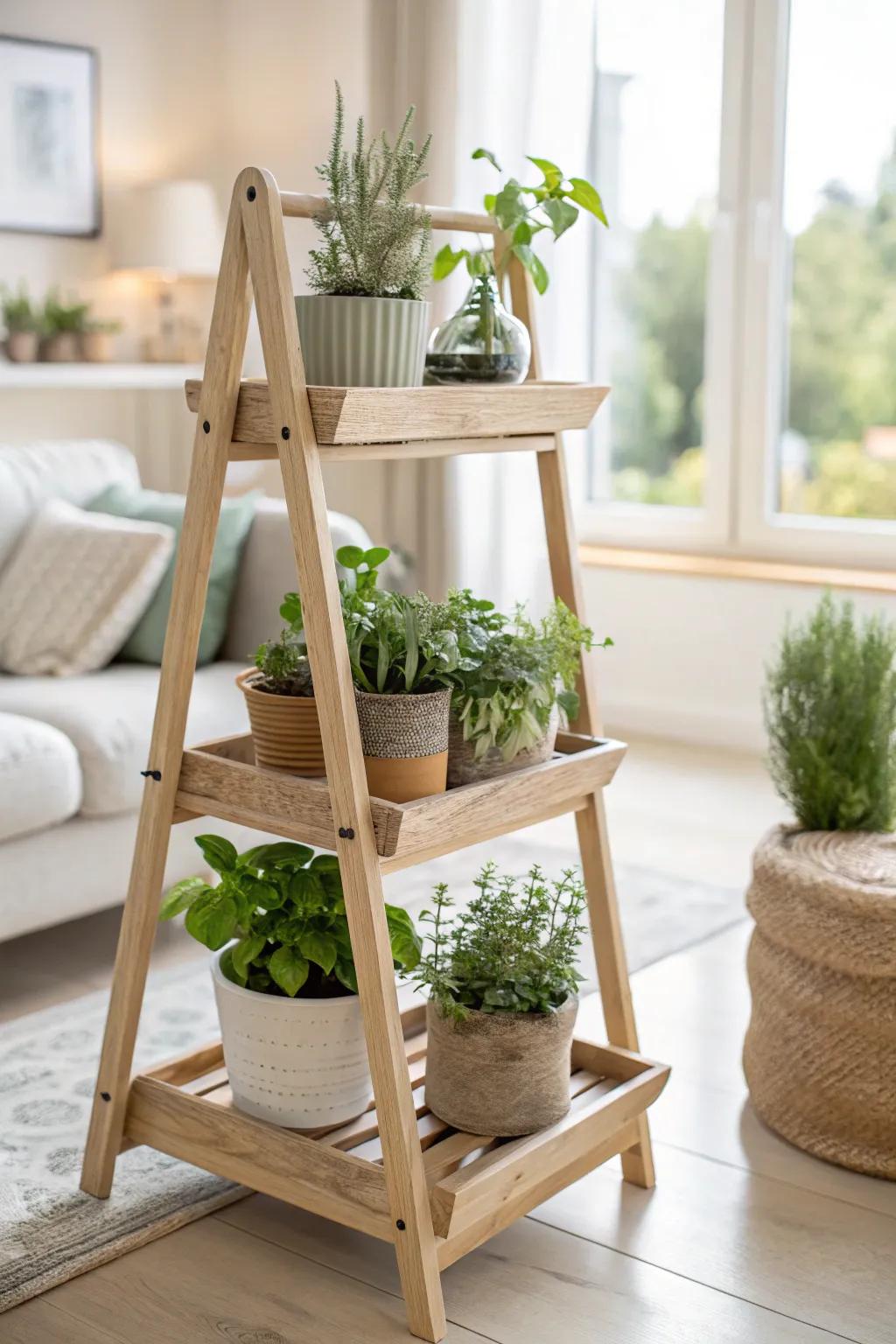 Bring nature indoors with a stunning DIY shelf herb garden that balances minimalism and natural beauty.