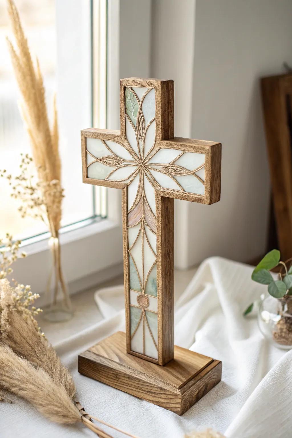 Illuminate your space with a touch of artistry: DIY Stained Glass Cross.