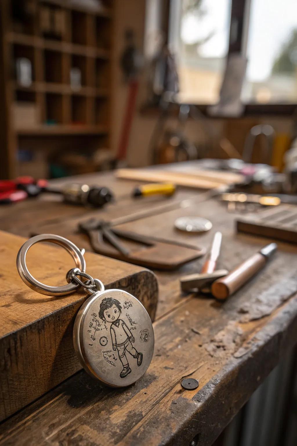 Carry a piece of your child's imagination with you wherever you go. A keychain that holds memories.