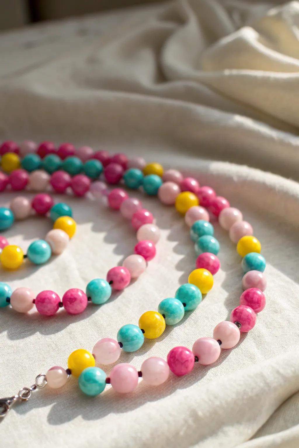 Brighten your day with a touch of handmade charm: Colorful Pony Bead Rosary.