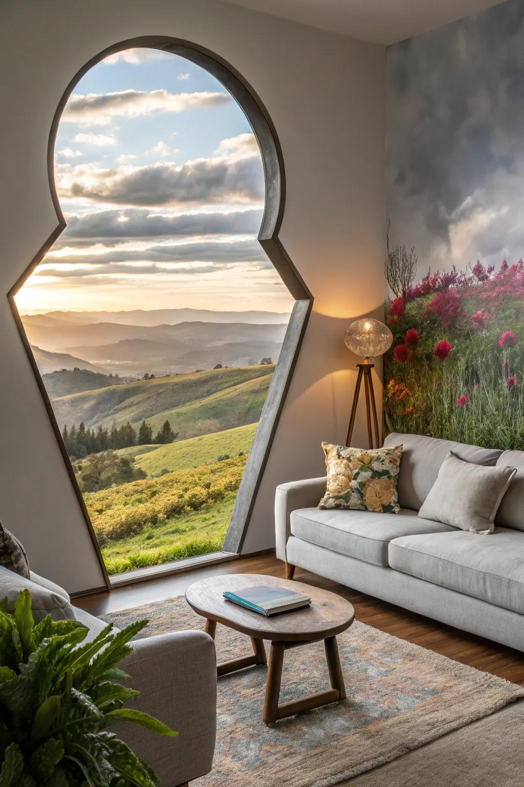 Whimsical keyhole views offer an escape into hope-filled landscapes.