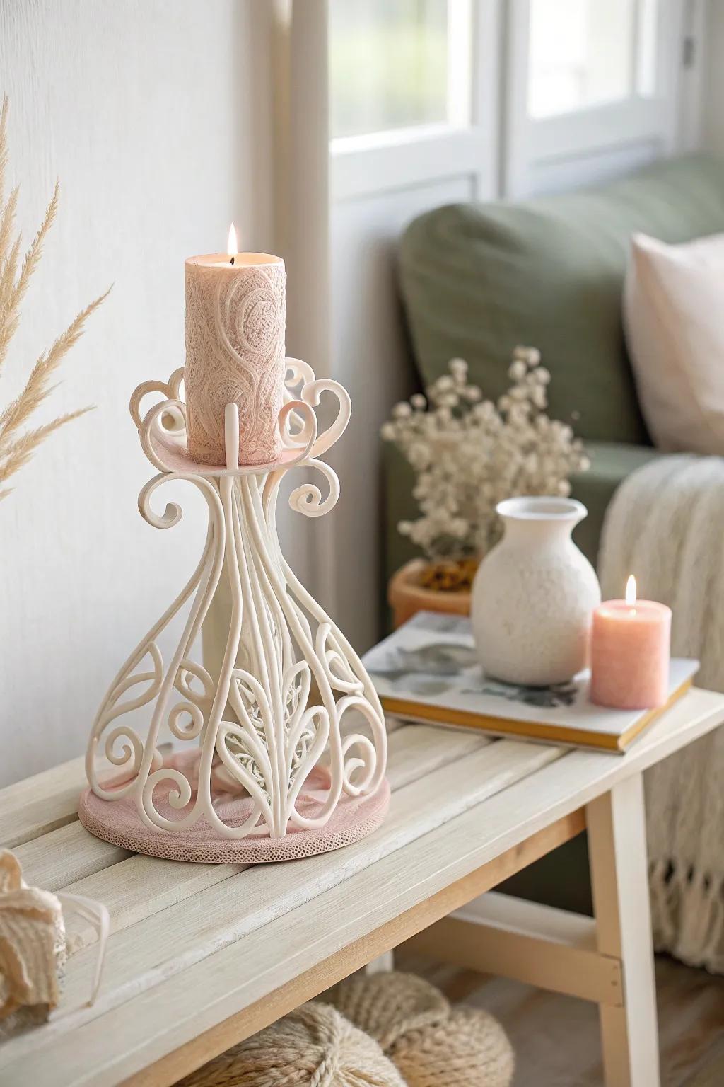 Embrace elegance and creativity with hot glue candle holders that illuminate your space with handcrafted charm.
